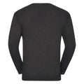 Charcoal Marl - Back - Russell Mens Cotton Acrylic Crew Neck Sweater