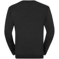 Black - Back - Russell Mens Cotton Acrylic Crew Neck Sweater