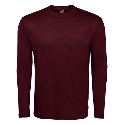 Oxblood - Front - SOLS Mens Monarch Long Sleeve T-Shirt