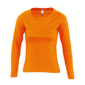Orange - Front - SOLS Womens-Ladies Majestic Long Sleeve T-Shirt