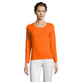 Orange - Back - SOLS Womens-Ladies Majestic Long Sleeve T-Shirt