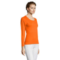 Orange - Side - SOLS Womens-Ladies Majestic Long Sleeve T-Shirt