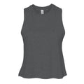 Dark Grey Heather - Front - Bella Womens-Ladies Racer Back Cropped Sleeveless Tank Top