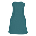 Deep Teal Heather - Back - Bella Womens-Ladies Racer Back Cropped Sleeveless Tank Top