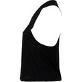 Solid Black Blend - Side - Bella Womens-Ladies Racer Back Cropped Sleeveless Tank Top