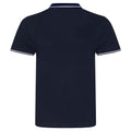 Navy-White - Back - AWDis Mens Stretch Tipped Piqu Polo Shirt