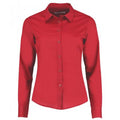 Red - Front - Kustom Kit Womens-Ladies Long Sleeve Tailored Poplin Shirt