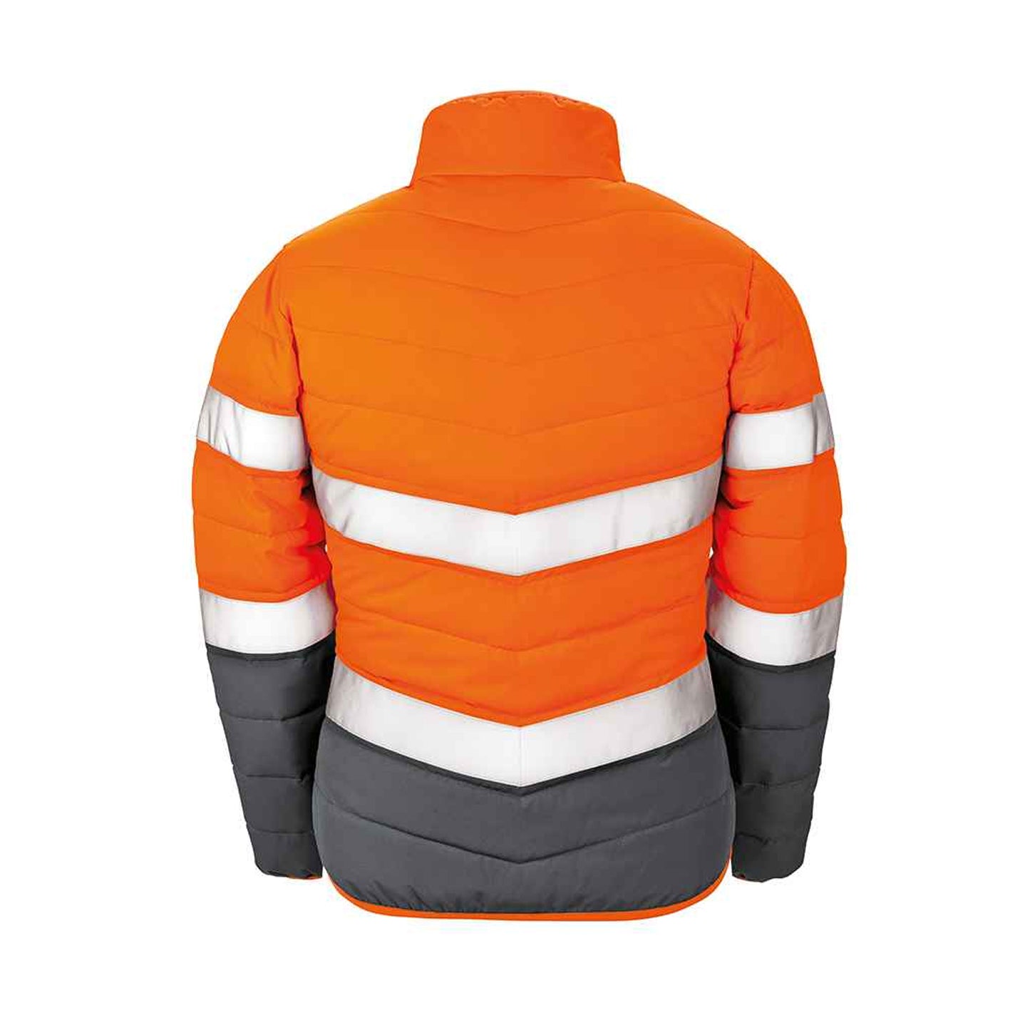 Fluorescent Orange-Grey - Back - Result Womens-Ladies Safe-Guard Soft Safety Jacket