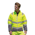 Fluorescent Yellow-Grey - Front - Result Mens Safe-Guard Soft Safety Jacket