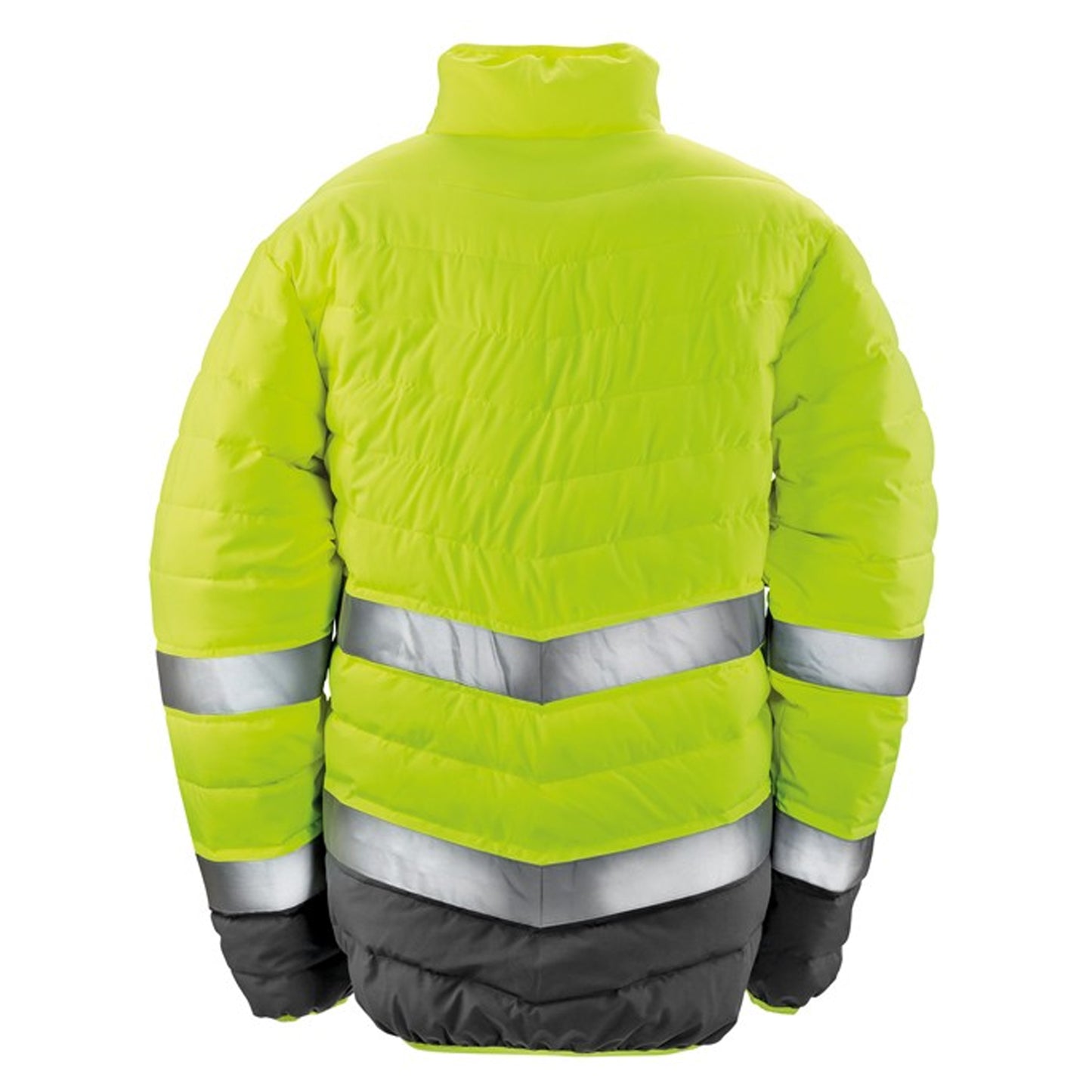Fluorescent Yellow-Grey - Back - Result Mens Safe-Guard Soft Safety Jacket
