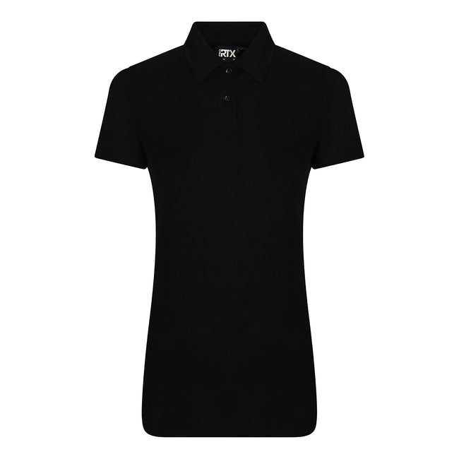 Black - Front - PRO RTX Womens-Ladies Pro Polyester Polo Shirt