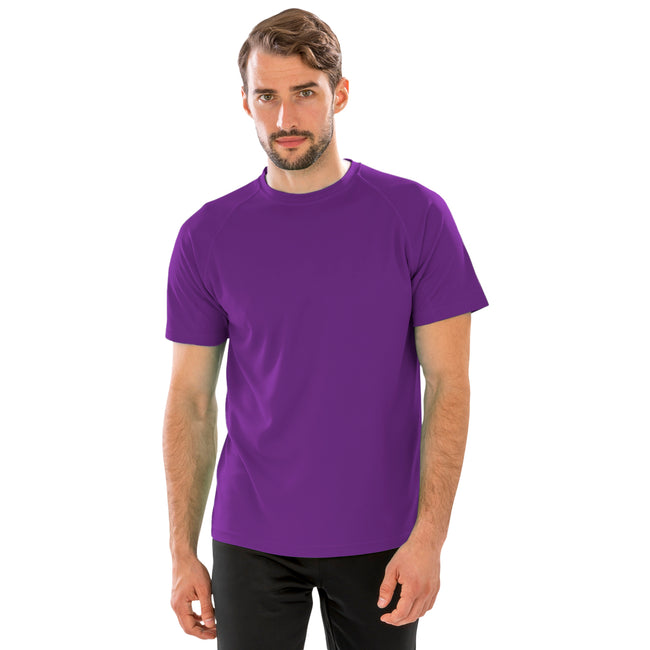 Purple - Back - Spiro Mens Aircool T-Shirt