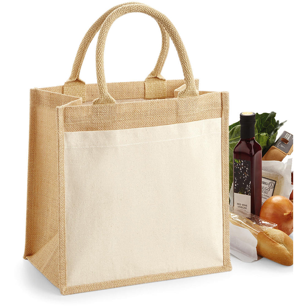 Natural - Side - Westford Mill Pocket Jute Midi Tote