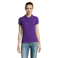 Dark Purple - Back - SOLS Womens-Ladies Passion Pique Short Sleeve Polo Shirt