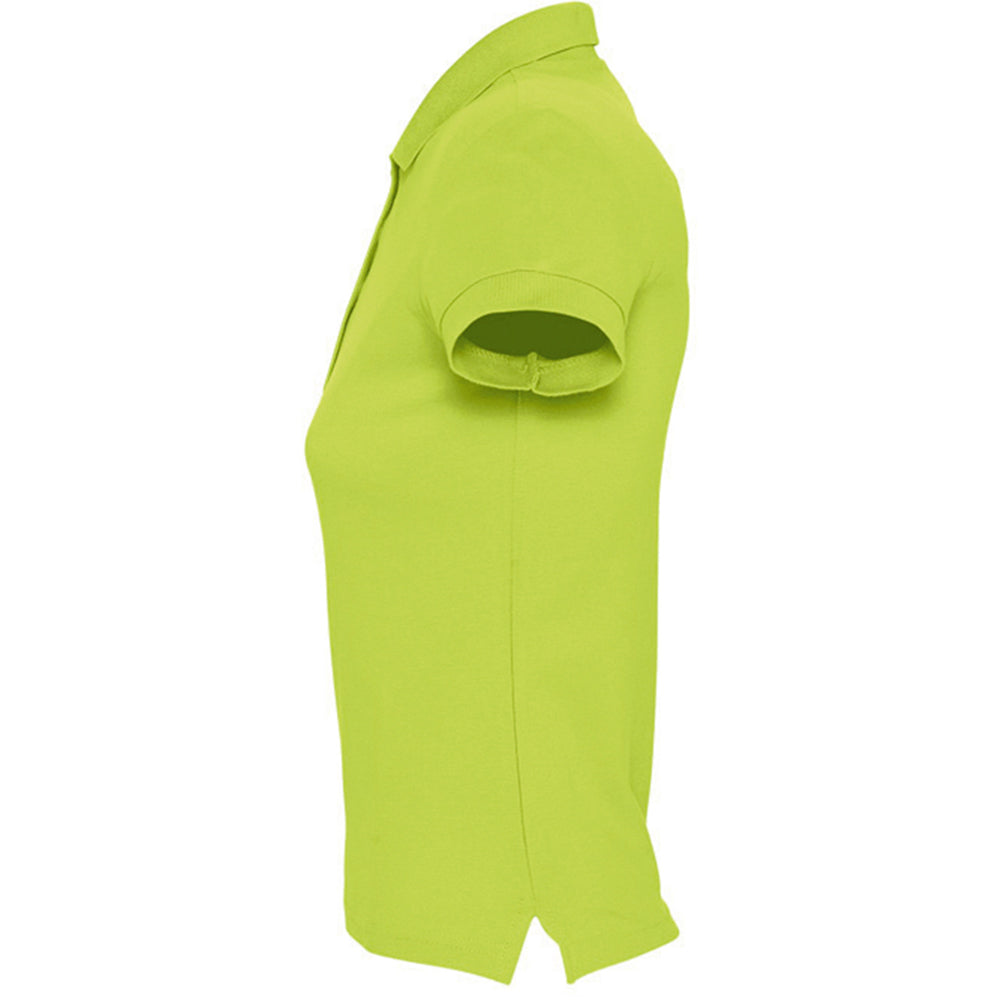 Apple Green - Side - SOLS Womens-Ladies Passion Pique Short Sleeve Polo Shirt