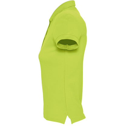 Apple Green - Side - SOLS Womens-Ladies Passion Pique Short Sleeve Polo Shirt