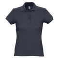 Navy - Front - SOLS Womens-Ladies Passion Pique Short Sleeve Polo Shirt