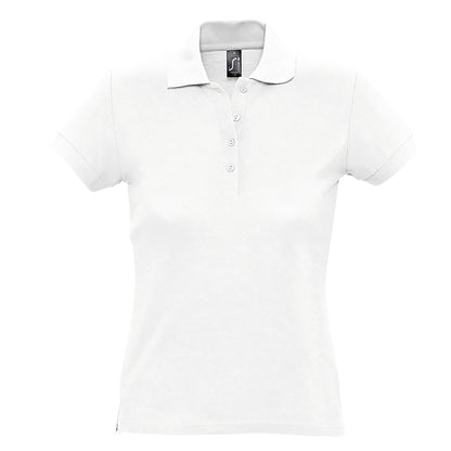 White - Front - SOLS Womens-Ladies Passion Pique Short Sleeve Polo Shirt