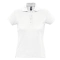 White - Front - SOLS Womens-Ladies Passion Pique Short Sleeve Polo Shirt