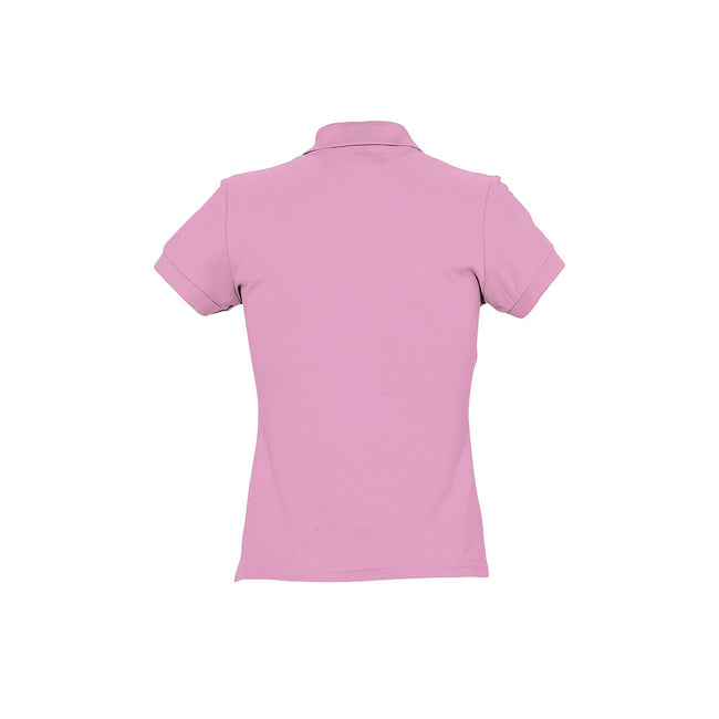 Pink - Back - SOLS Womens-Ladies Passion Pique Short Sleeve Polo Shirt