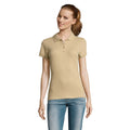 Sand - Back - SOLS Womens-Ladies Passion Pique Short Sleeve Polo Shirt