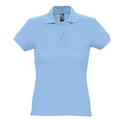 Sky Blue - Front - SOLS Womens-Ladies Passion Pique Short Sleeve Polo Shirt
