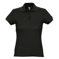 Black - Front - SOLS Womens-Ladies Passion Pique Short Sleeve Polo Shirt