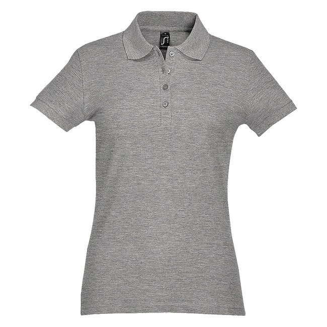 Grey Marl - Front - SOLS Womens-Ladies Passion Pique Short Sleeve Polo Shirt