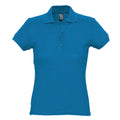 Aqua - Front - SOLS Womens-Ladies Passion Pique Short Sleeve Polo Shirt