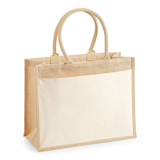 Natural - Front - Westford Mill Pocket Jute Shopper