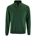 Bottle Green - Front - SOLS Mens Stan Contrast Zip Neck Sweatshirt