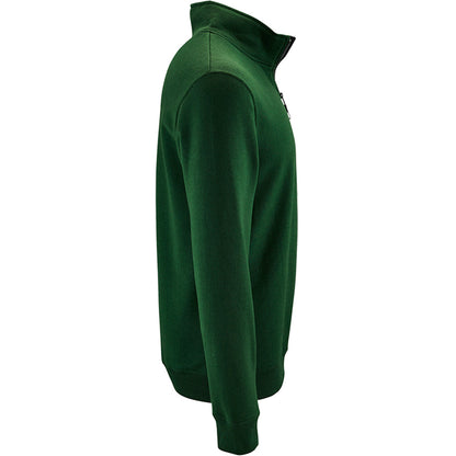 Bottle Green - Side - SOLS Mens Stan Contrast Zip Neck Sweatshirt