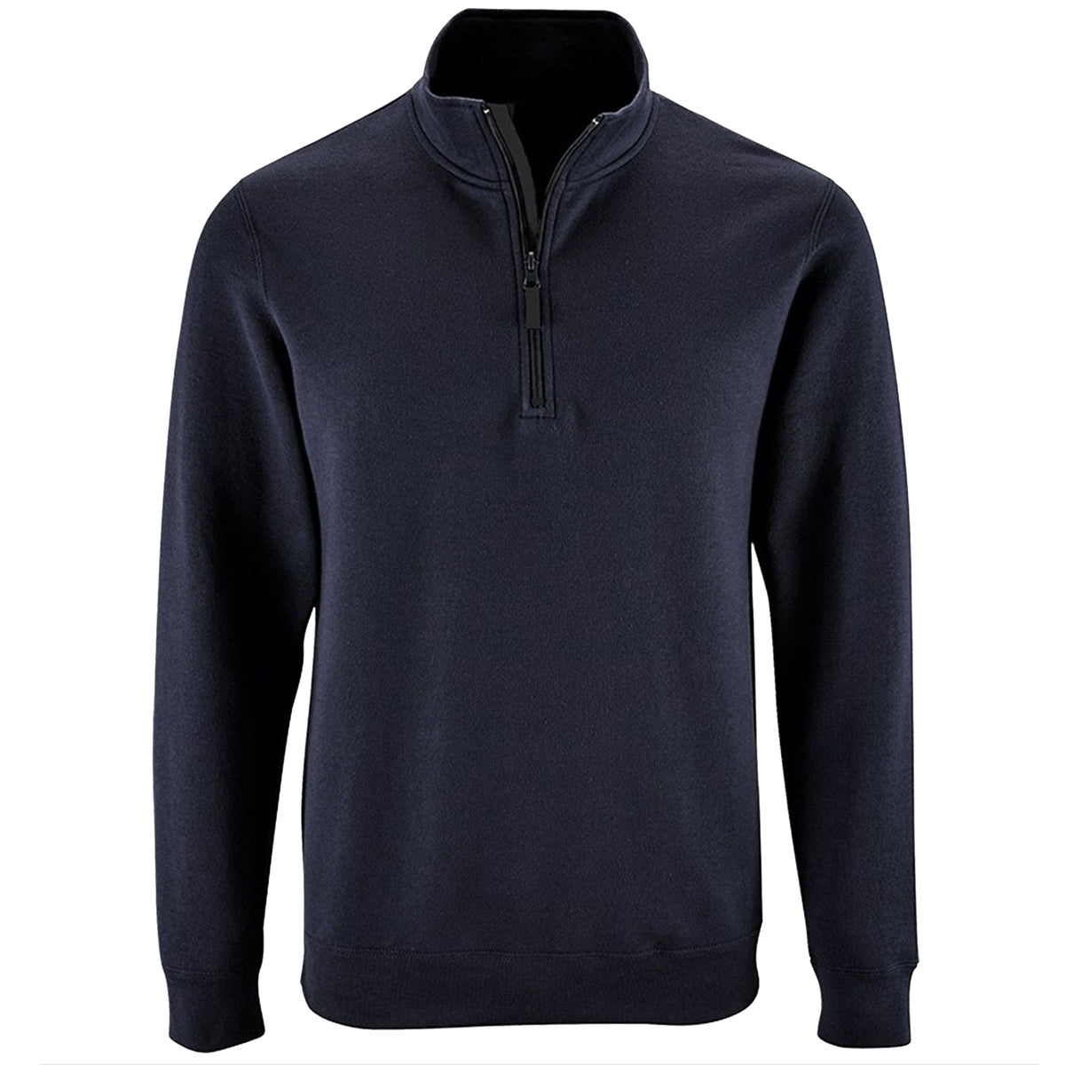 French Navy - Front - SOLS Mens Stan Contrast Zip Neck Sweatshirt