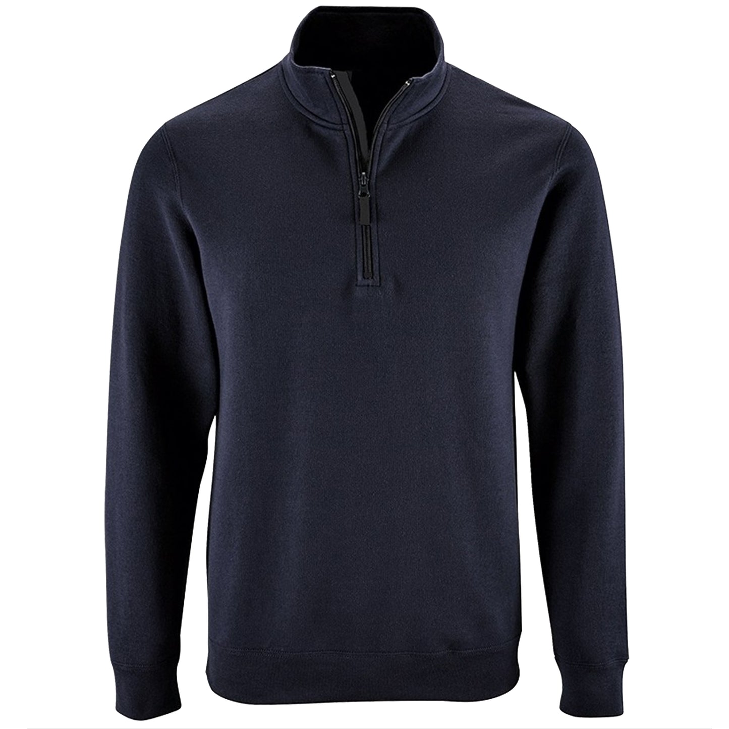 French Navy - Front - SOLS Mens Stan Contrast Zip Neck Sweatshirt