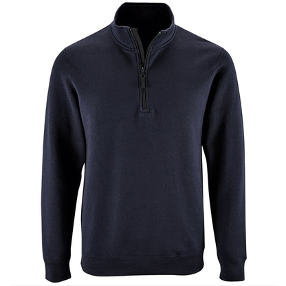 French Navy - Front - SOLS Mens Stan Contrast Zip Neck Sweatshirt