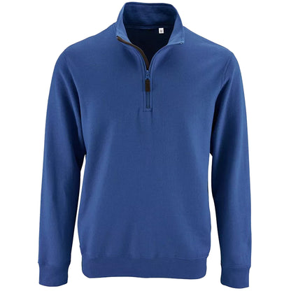 Royal Blue - Front - SOLS Mens Stan Contrast Zip Neck Sweatshirt