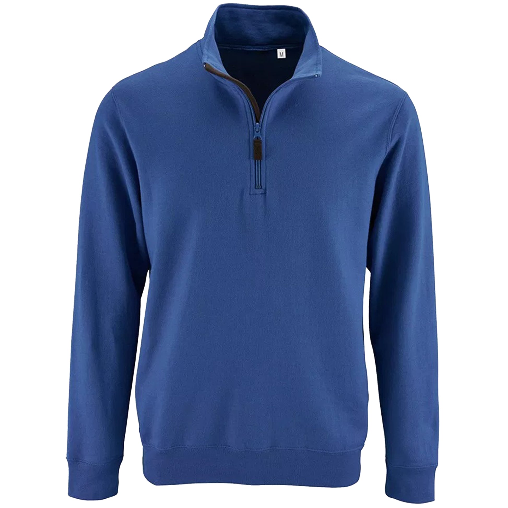 Royal Blue - Front - SOLS Mens Stan Contrast Zip Neck Sweatshirt