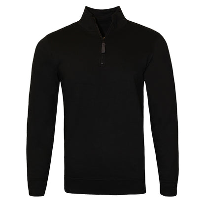 Black - Front - SOLS Mens Stan Contrast Zip Neck Sweatshirt