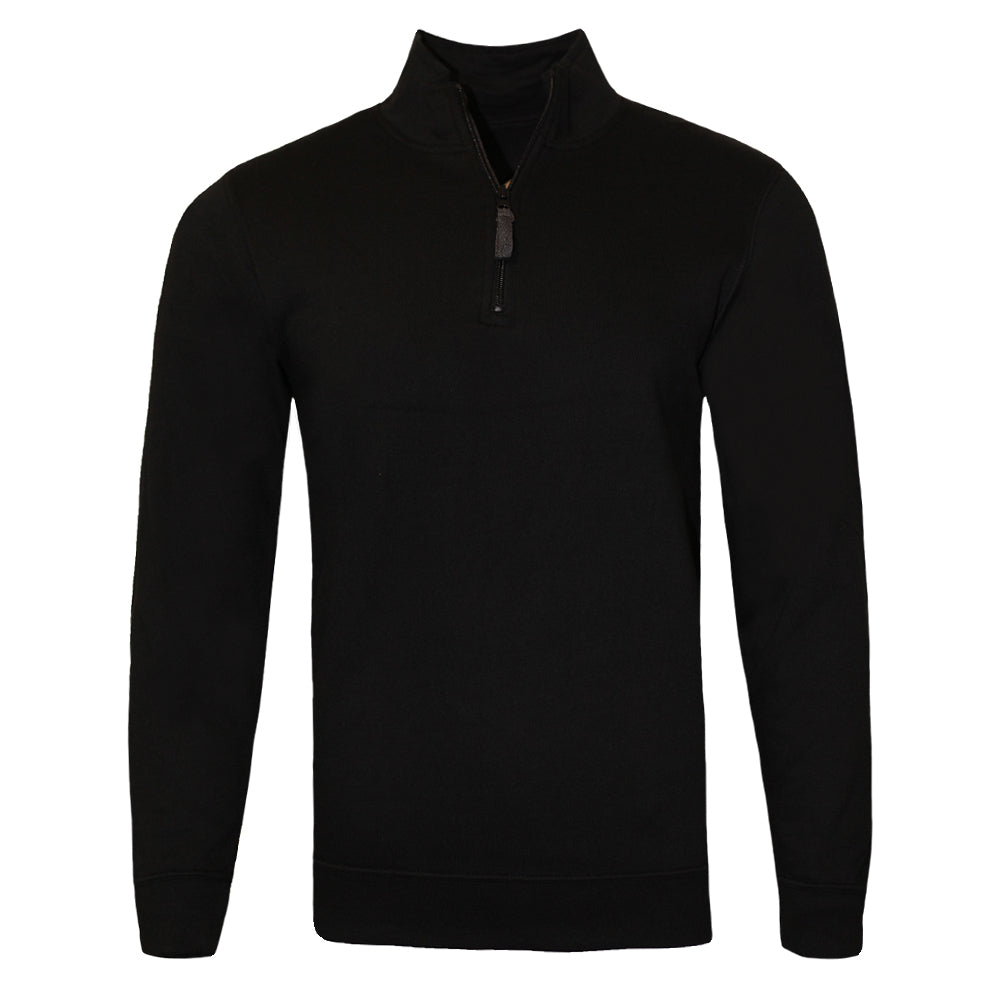 Black - Front - SOLS Mens Stan Contrast Zip Neck Sweatshirt