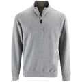 Grey Marl - Front - SOLS Mens Stan Contrast Zip Neck Sweatshirt