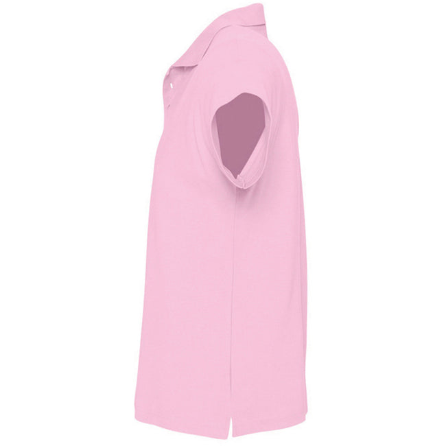 Pink - Side - SOLS Mens Summer II Pique Short Sleeve Polo Shirt