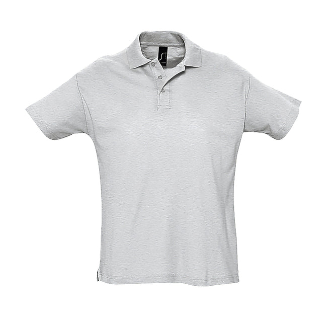 Ash - Front - SOLS Mens Summer II Pique Short Sleeve Polo Shirt