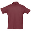 Burgundy - Back - SOLS Mens Summer II Pique Short Sleeve Polo Shirt