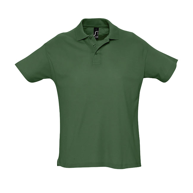 Forest Green - Front - SOLS Mens Summer II Pique Short Sleeve Polo Shirt
