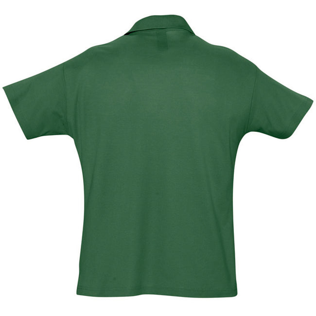 Forest Green - Back - SOLS Mens Summer II Pique Short Sleeve Polo Shirt