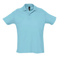 Blue Atoll - Front - SOLS Mens Summer II Pique Short Sleeve Polo Shirt