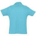 Blue Atoll - Back - SOLS Mens Summer II Pique Short Sleeve Polo Shirt