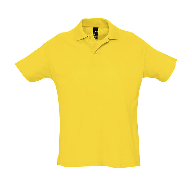 Gold - Front - SOLS Mens Summer II Pique Short Sleeve Polo Shirt