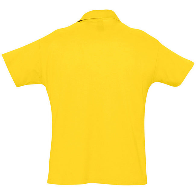 Gold - Back - SOLS Mens Summer II Pique Short Sleeve Polo Shirt