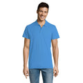 Aqua - Back - SOLS Mens Summer II Pique Short Sleeve Polo Shirt